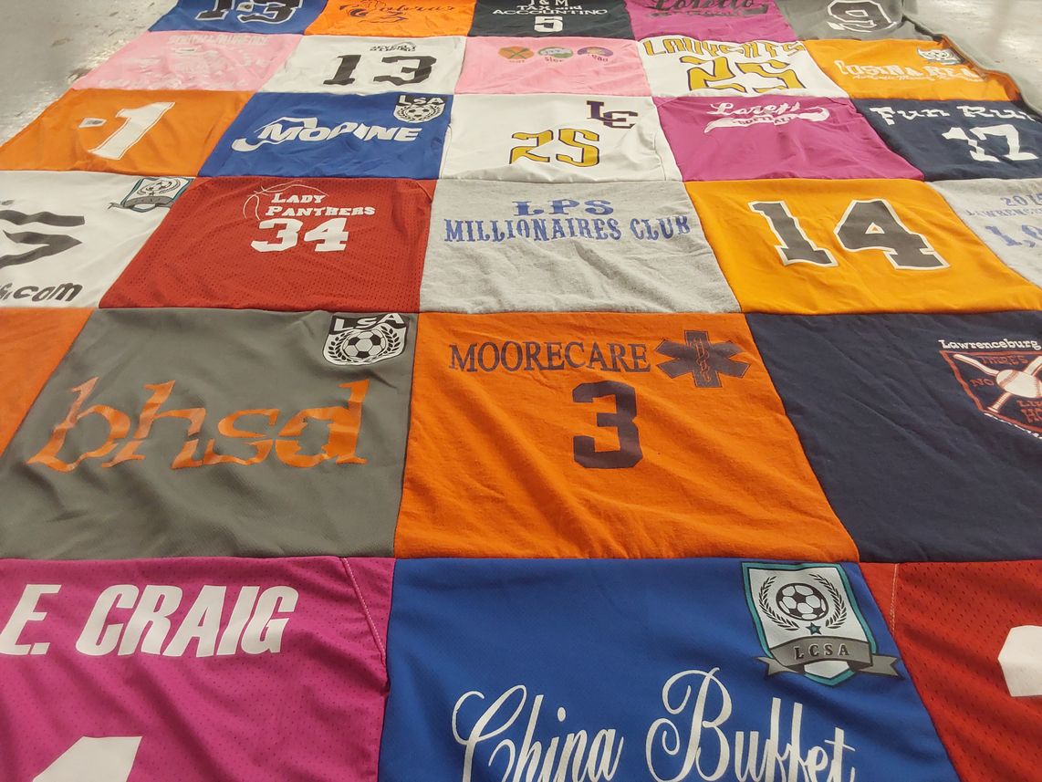 T-shirt quilt featuring lady panthers by Eric from TN