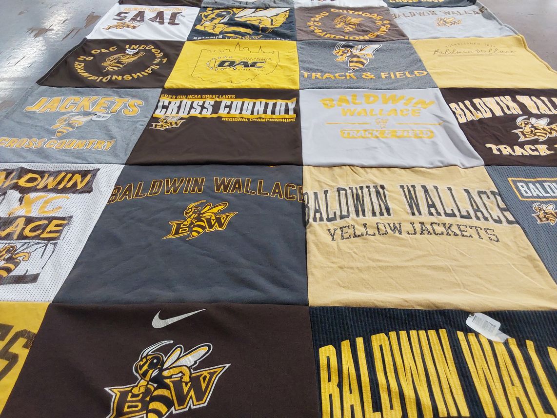 T-shirt quilt from baldwin wallace university by Anna from OH