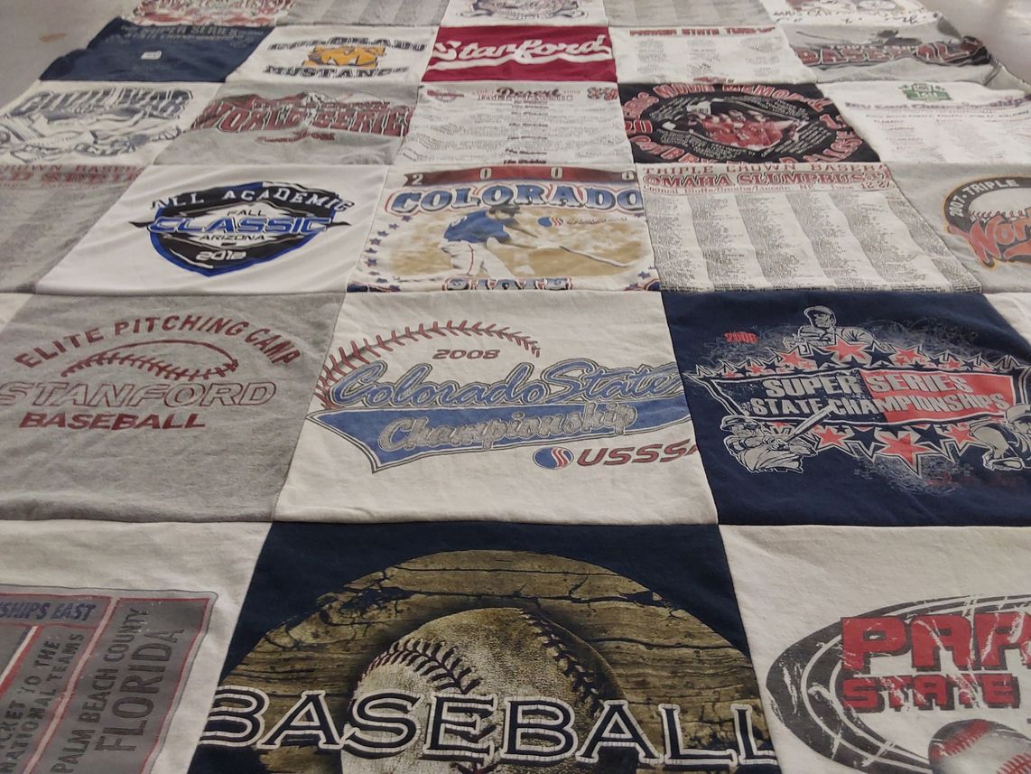 T-shirt quilt from stanford university, colorado state university by Mandy from VA