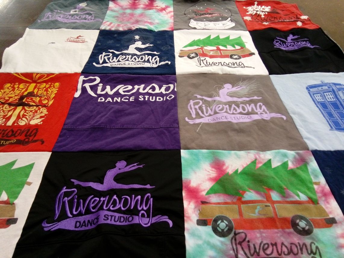 T-shirt quilt with dance themes by Lisa from TN