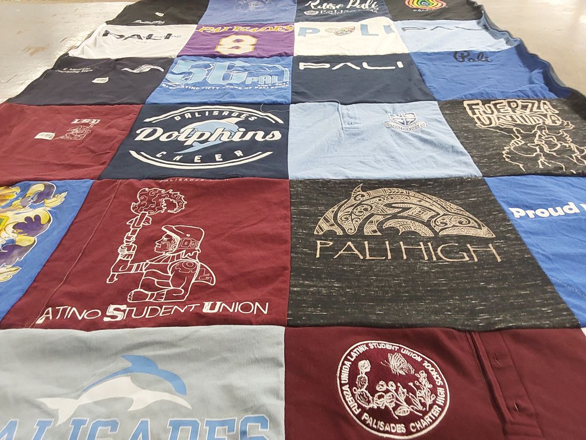 T-shirt quilt from palisades charter high school by Elva from CA