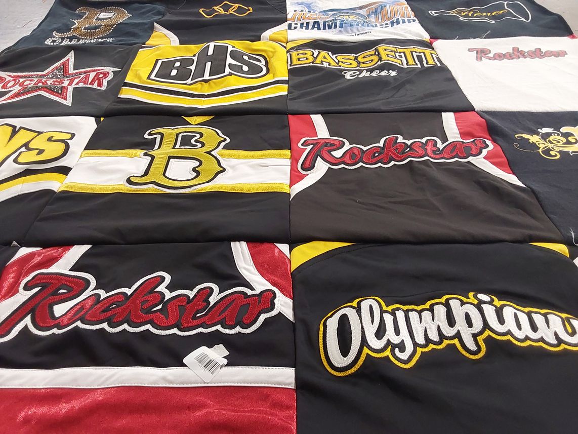 T-shirt quilt from bassett high school by Claudia from CA