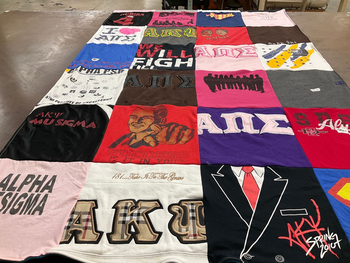 T-shirt quilt from san diego state university by Nathalie from CA
