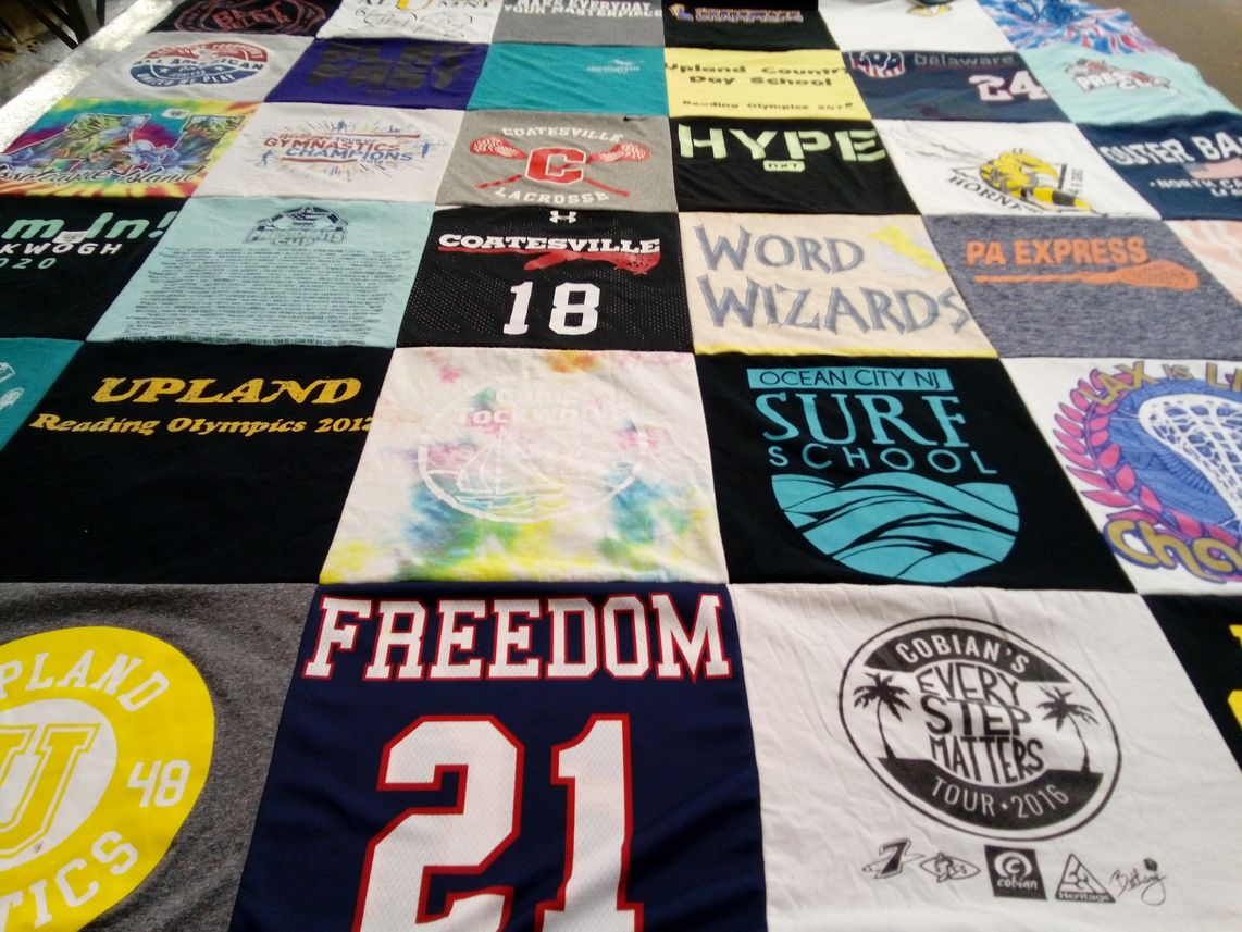 T-shirt quilt from upland college by Stacey from PA