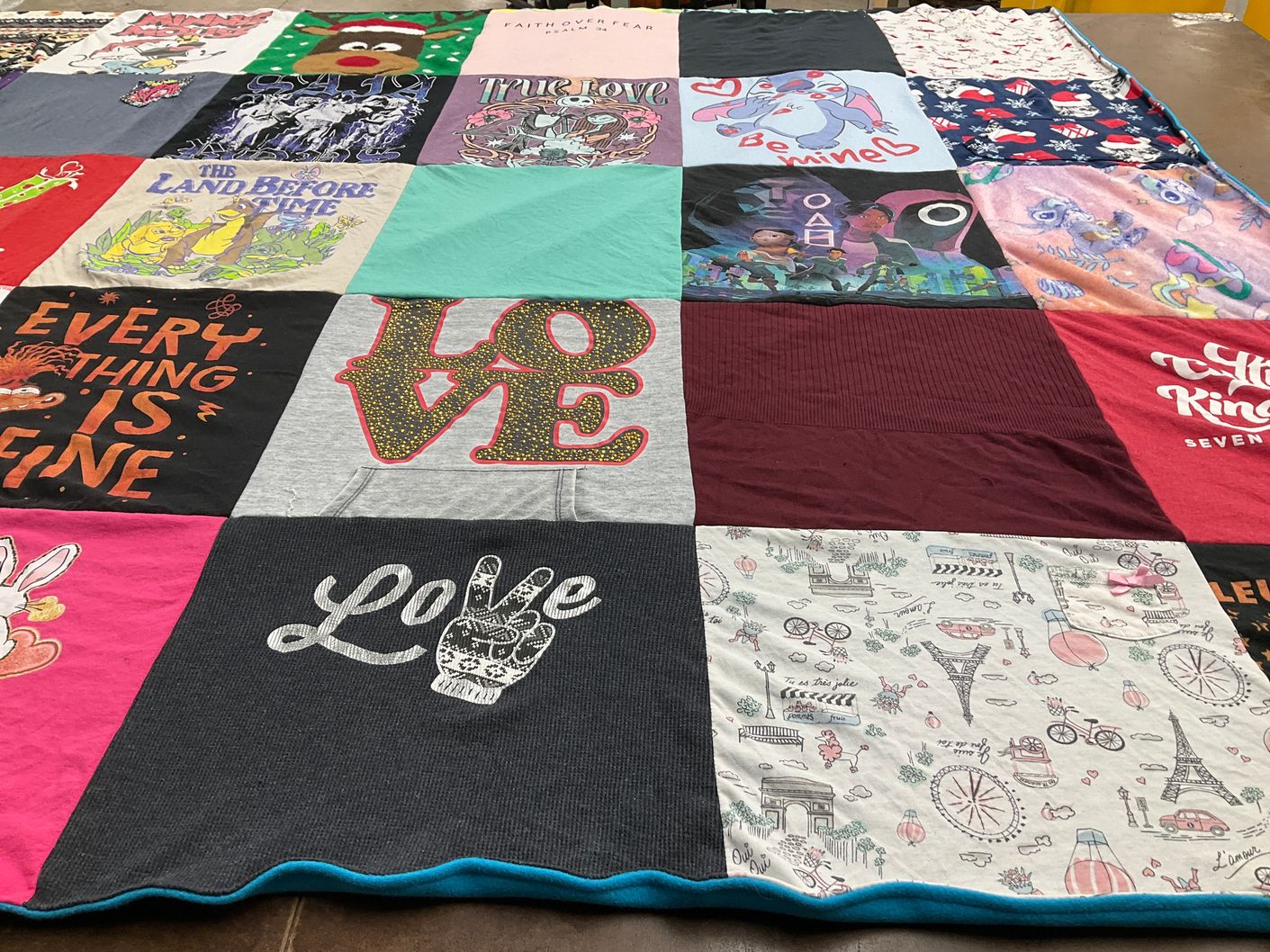 T-shirt quilt with cartoons, animation themes by sara from AL