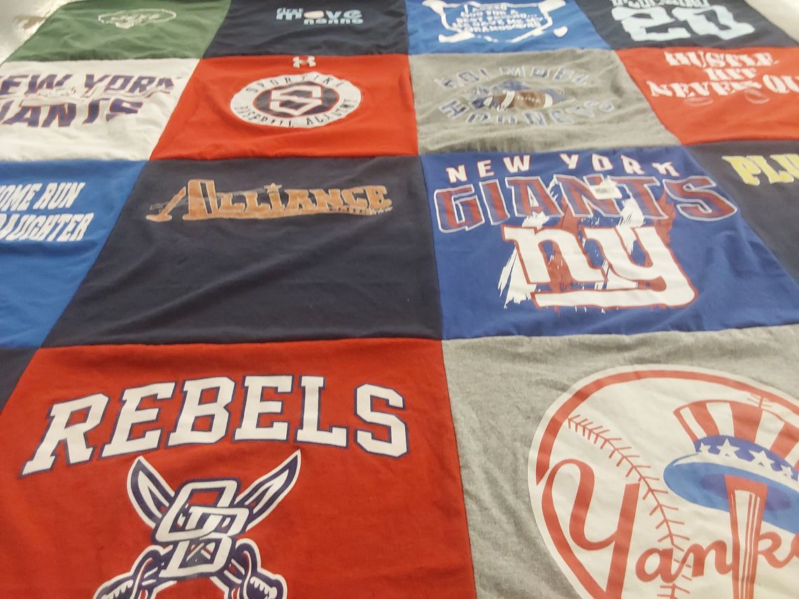 T-shirt quilt featuring new york giants, york yankees by George from NY