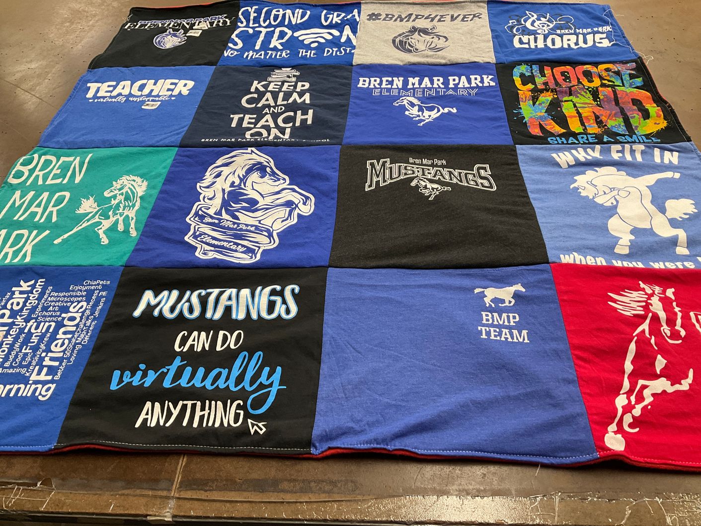 T-shirt quilt featuring bren mar park mustangs by Candace from VA