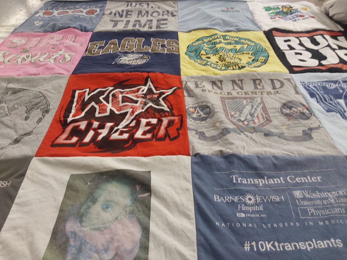 T-shirt quilt from washington university in st louis by Teresa from MO
