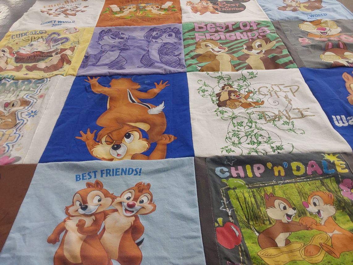 T-shirt quilt with animation, cartoons themes by Jamie from MA
