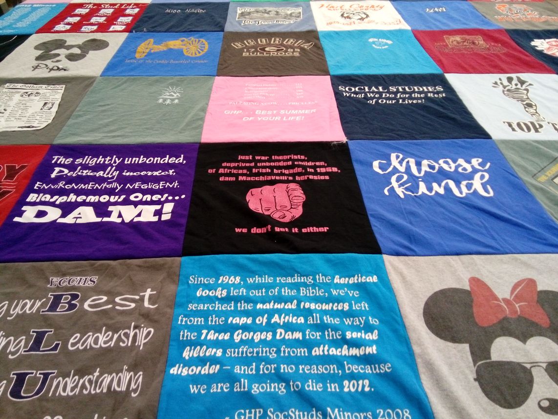T-shirt quilt from eastern high school by Nadine from AL