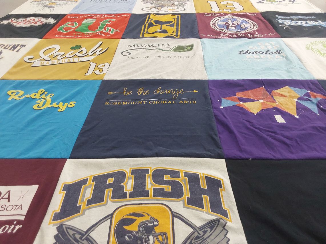 T-shirt quilt featuring rosemount high school by Colleen from MN