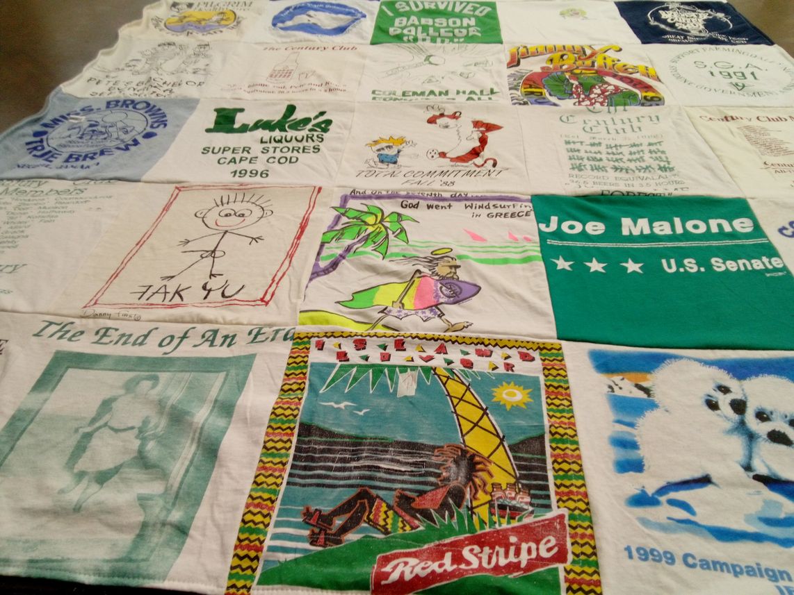 T-shirt quilt from babson college by Pete from MA