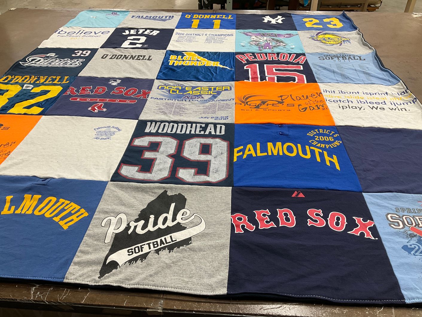 T-shirt quilt featuring boston red sox by Lauren from ME