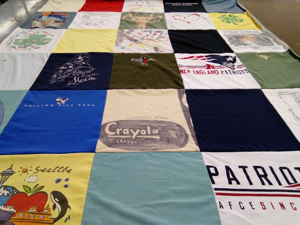 T-shirt quilt featuring new england patriots by Lauren from ME