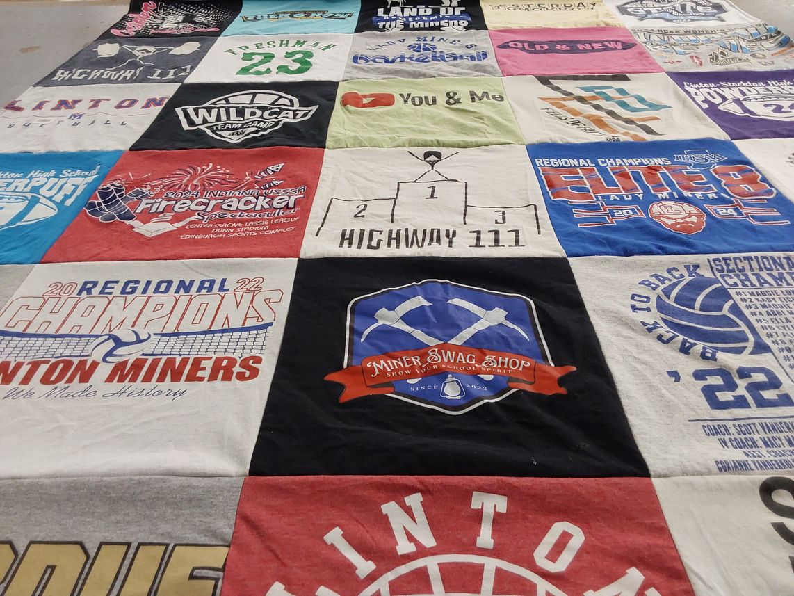 T-shirt quilt featuring clinton miners by Abbigail from IN
