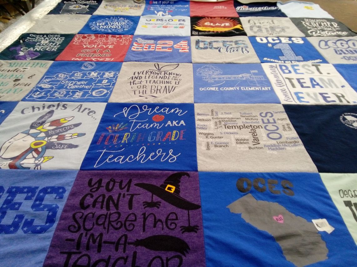 T-shirt quilt from oconee county elementary school by Karin from GA