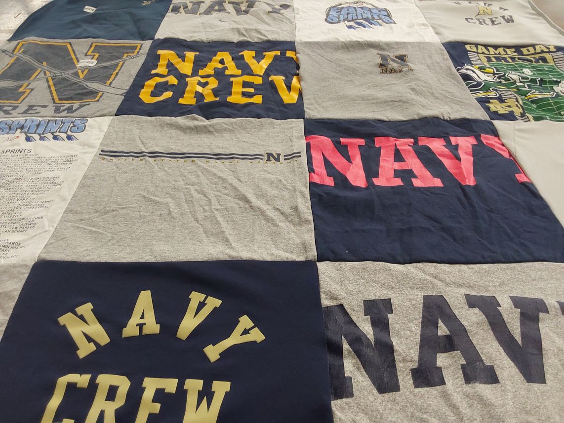 T-shirt quilt from united states naval academy by Anne from ME
