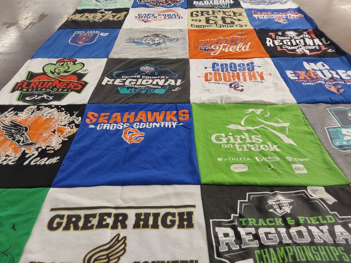 T-shirt quilt featuring cape coral seahawks cross country by Barbara from GA