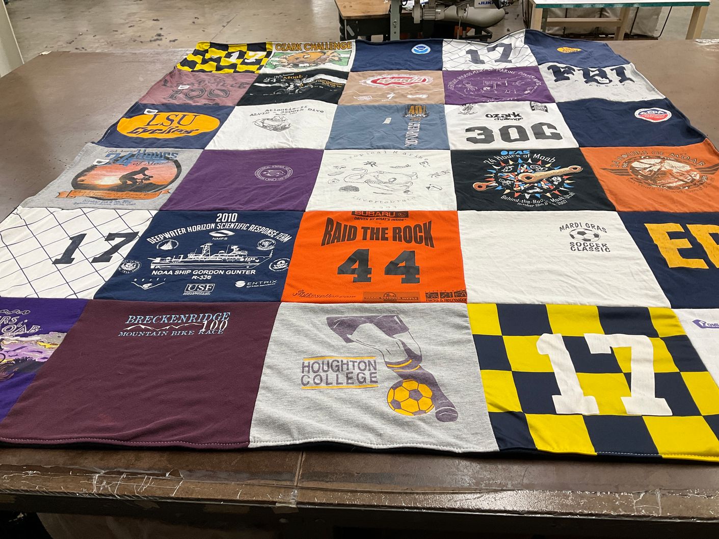 T-shirt quilt from houghton college, louisiana state university by Kristen from CO