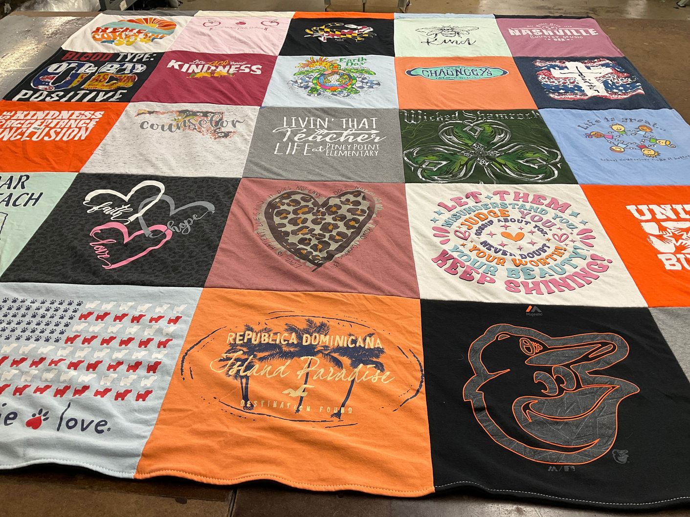 T-shirt quilt featuring baltimore orioles by Krissy from MD