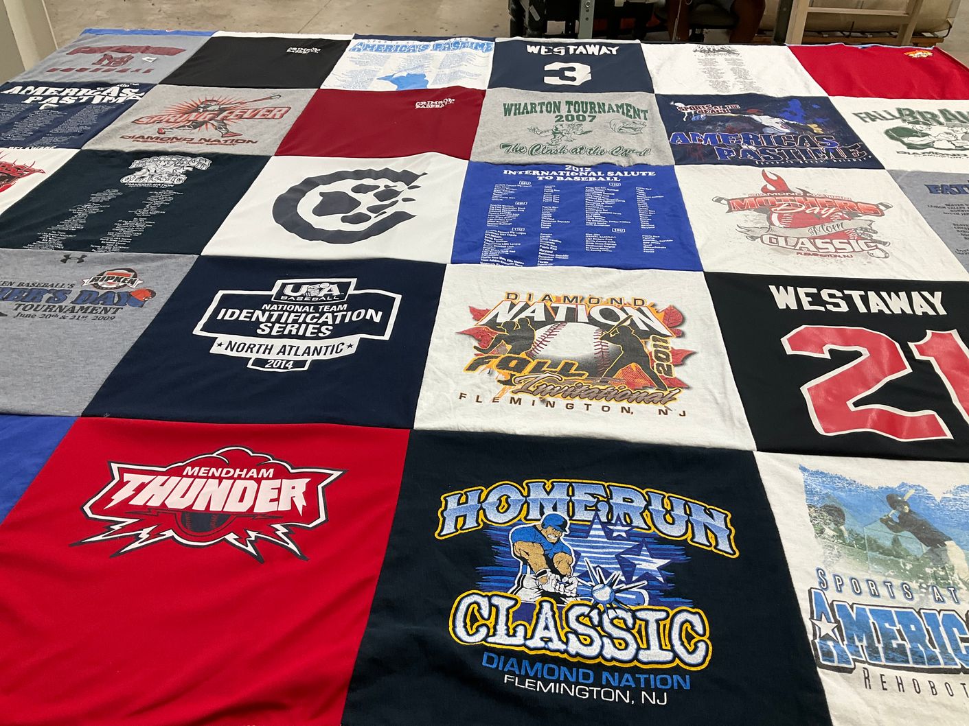 T-shirt quilt featuring menham thunder by Janet from NJ