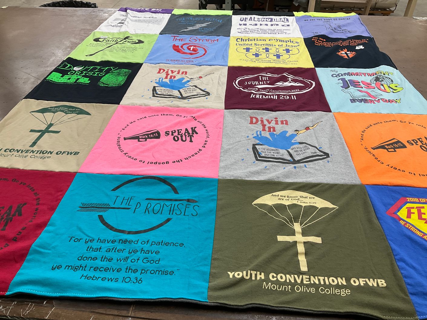 T-shirt quilt from mount olive college by Kathy from NC