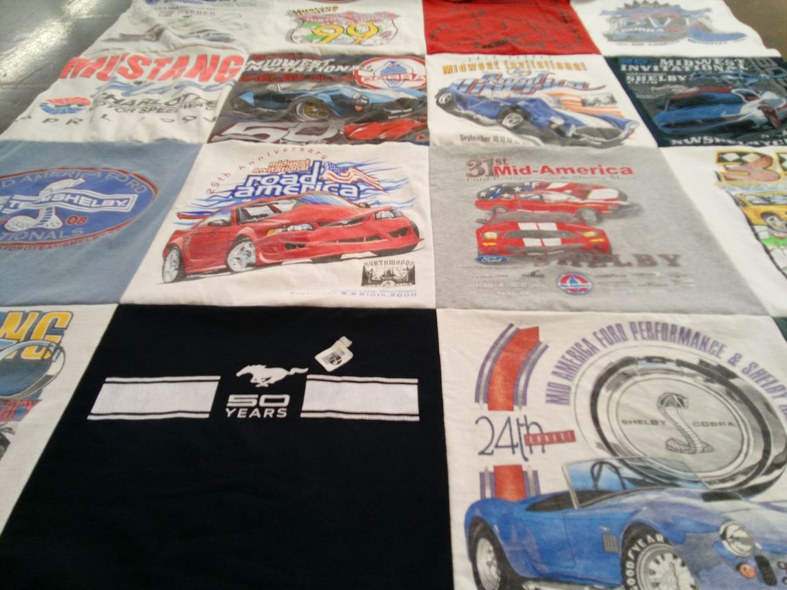 T-shirt quilt with cars, racing themes by John from IA