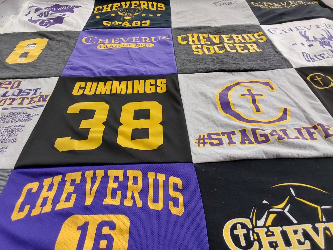 T-shirt quilt from cheverus high school by KAREN from ME