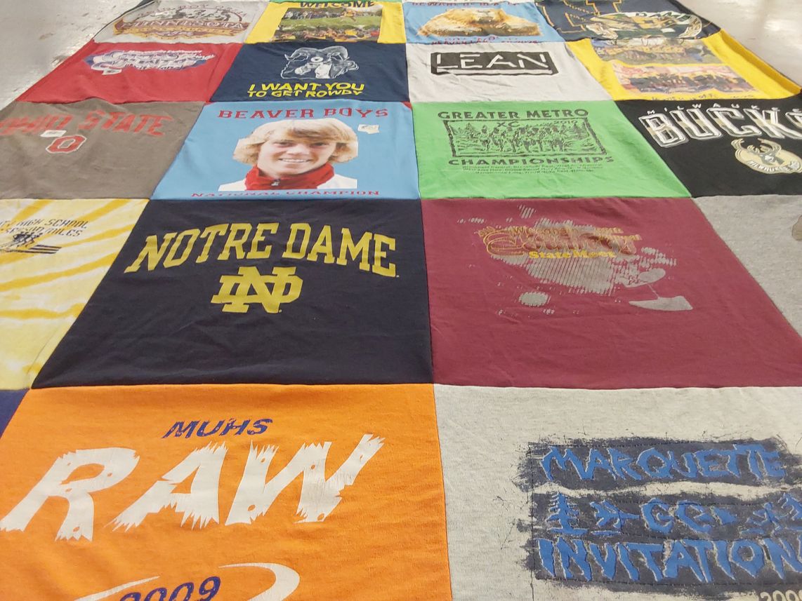T-shirt quilt from notre dame university, ohio state university by Natalie from CA