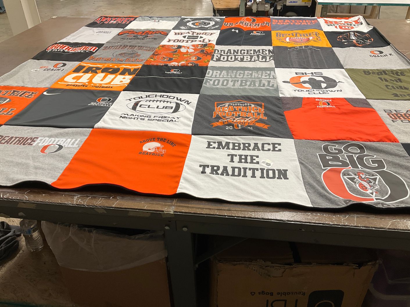T-shirt quilt featuring beatrice football by Jeff from NE