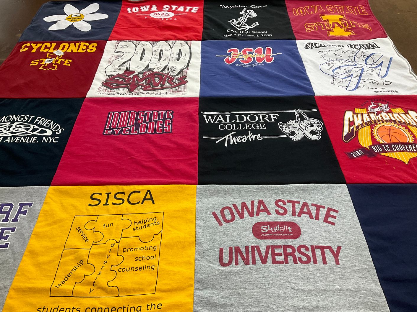 T-shirt quilt featuring iowa state cyclones by Brooke from NC
