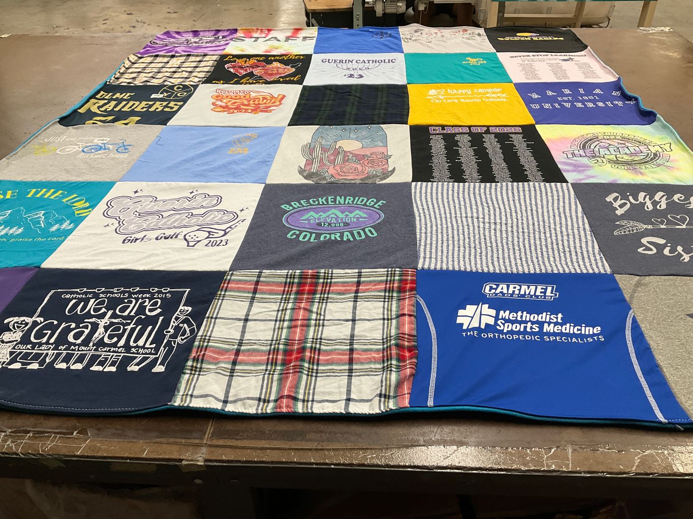T-shirt quilt featuring carmel raiders by Megan from IN