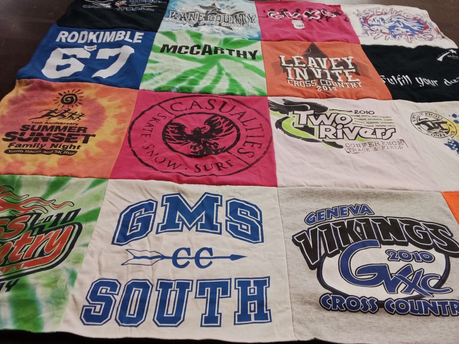 T-shirt quilt featuring geneva vikings by Lisa from WI