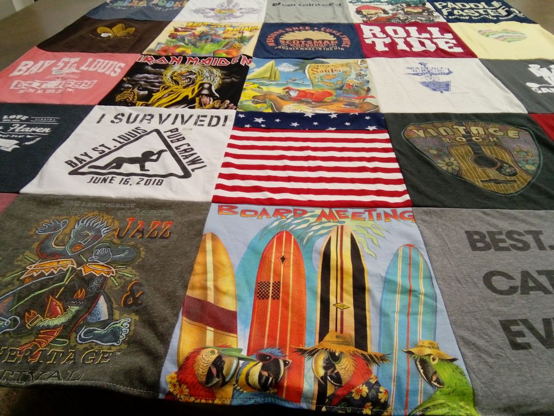 T-shirt quilt with music, festivals themes by Kimberly from FL