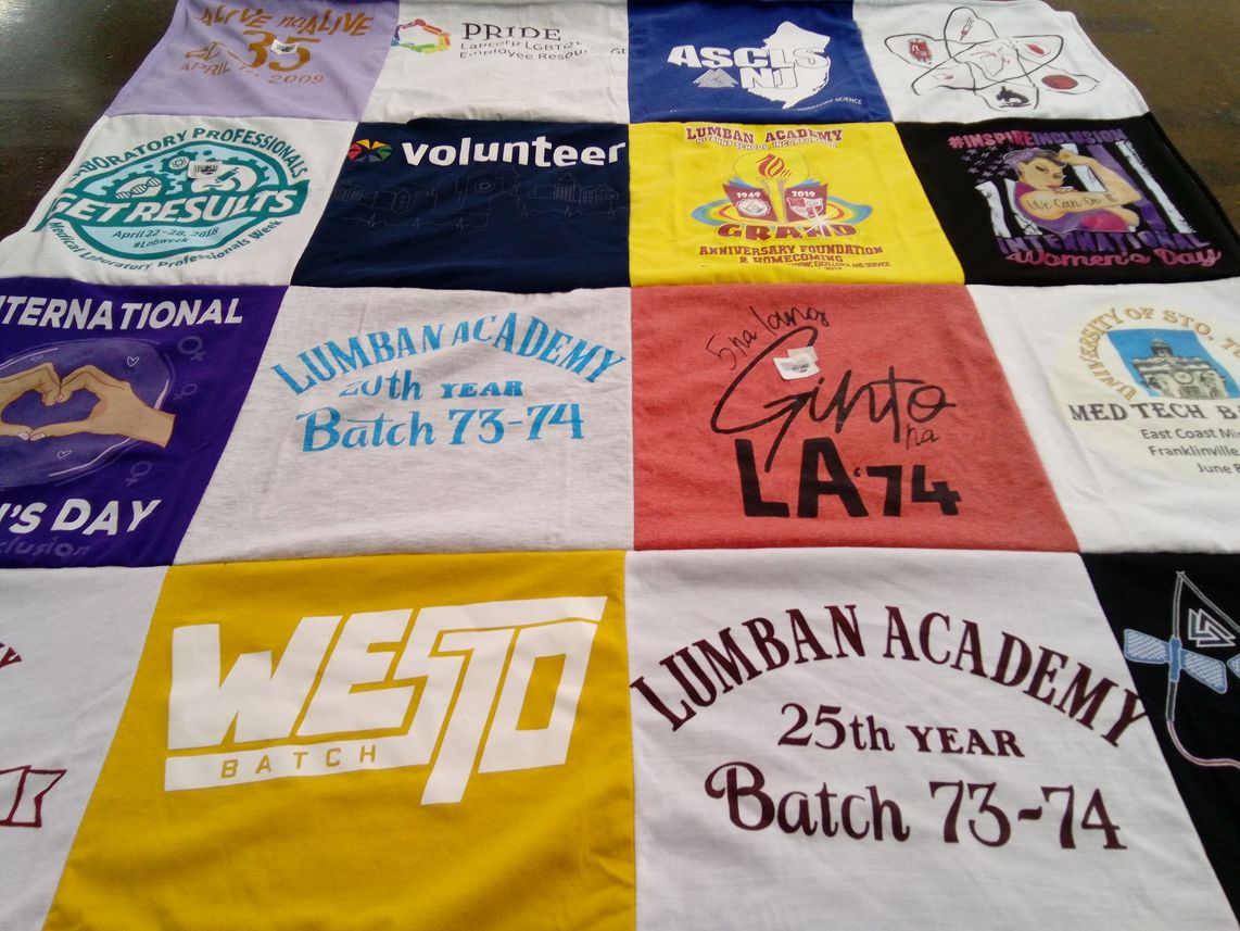 T-shirt quilt from lumban academy by Lucia from NJ