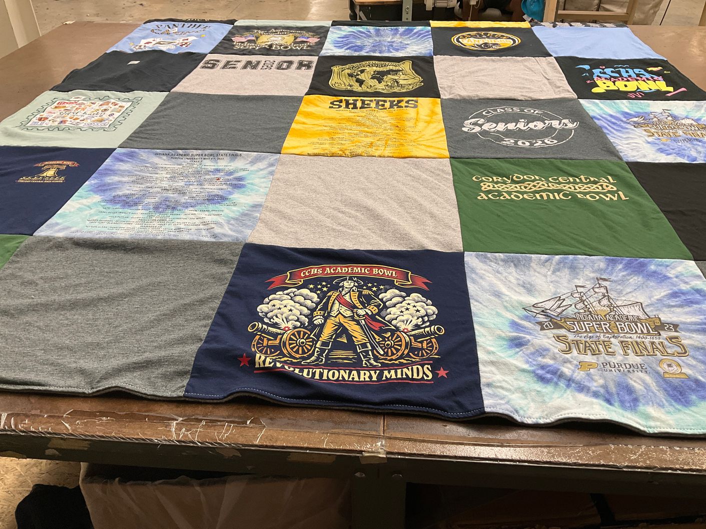 T-shirt quilt from corvord central high school by Deanna from IN