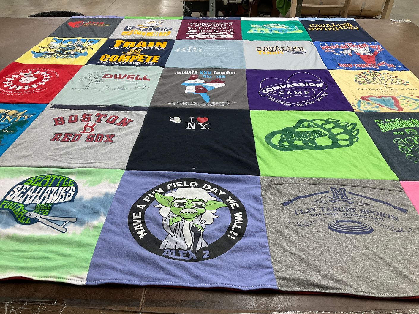 T-shirt quilt featuring seattle seahawks football by Becca from GA