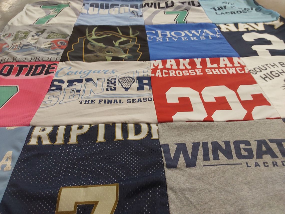 T-shirt quilt from chowan university, wingate university by Amy from NC