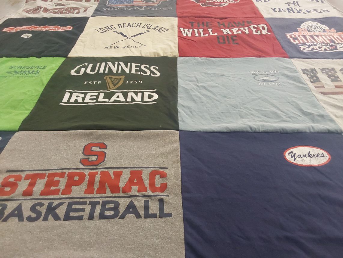 T-shirt quilt from stepinac high school by Doreen from NY