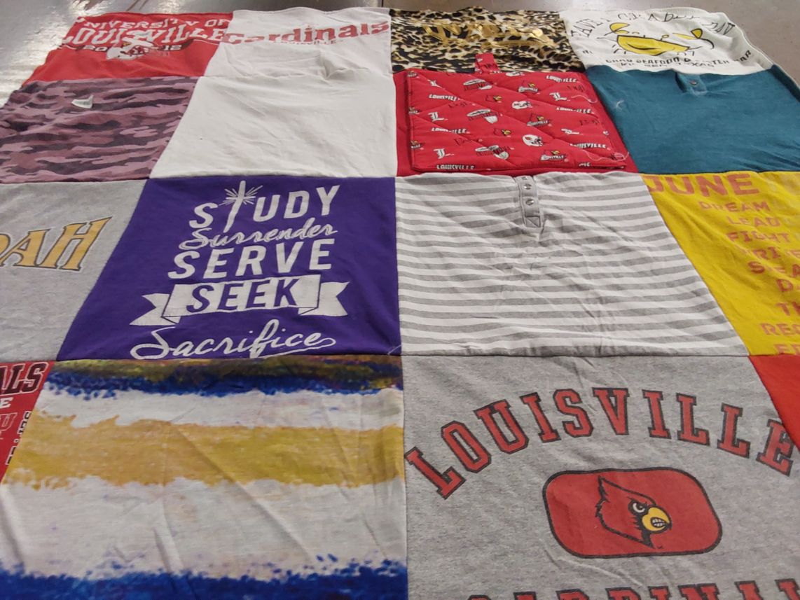 T-shirt quilt featuring louisville cardinals by Alissa from AL