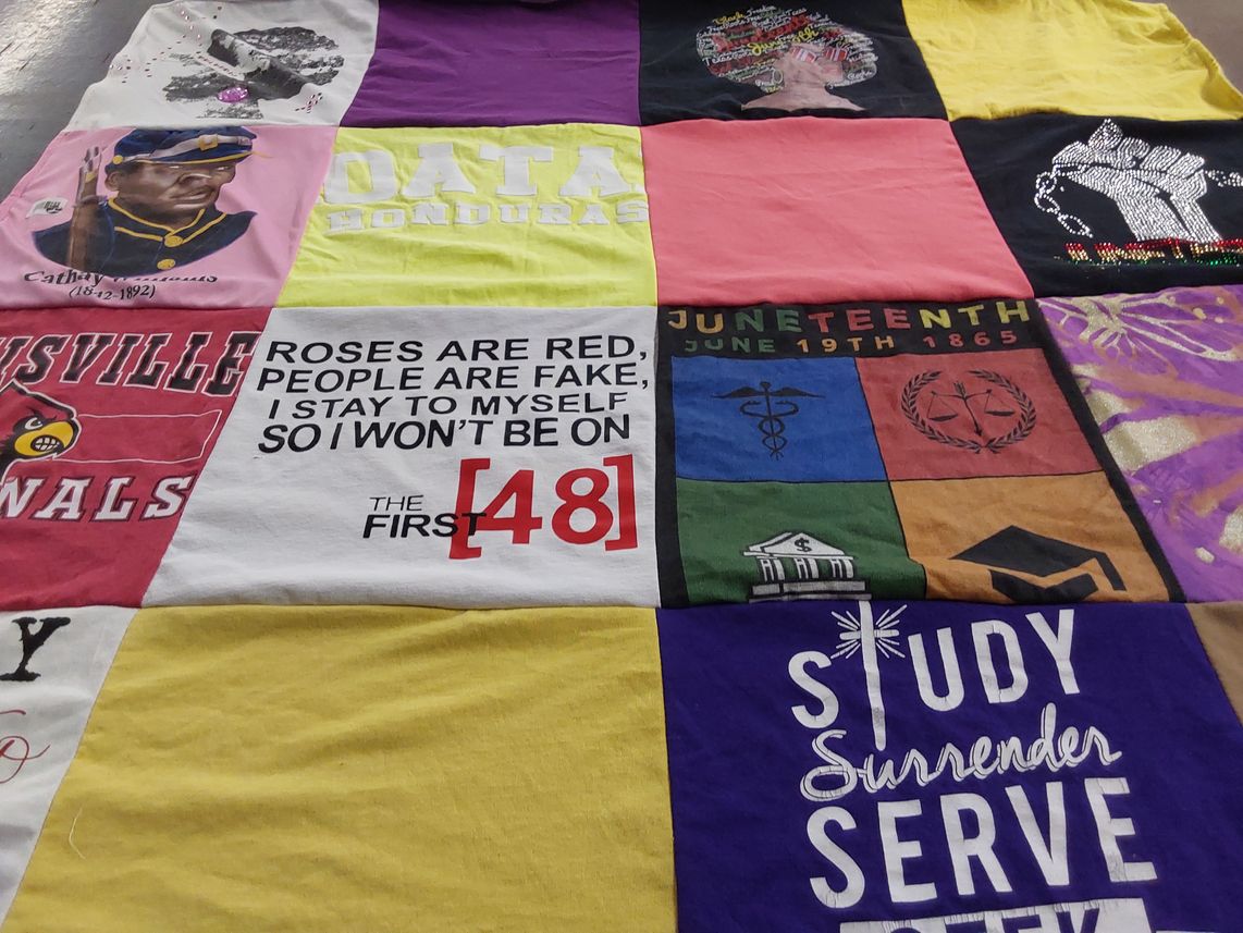 T-shirt quilt featuring louisville cardinals by Alissa from KY