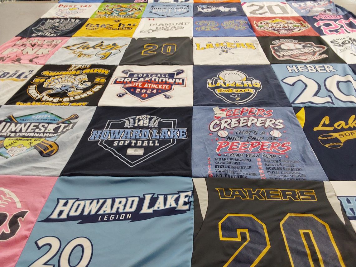 T-shirt quilt featuring lakers softball by Katie from MN