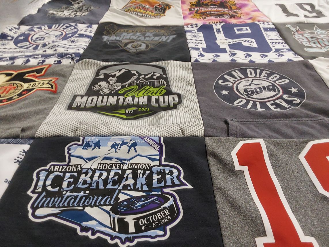 T-shirt quilt featuring san diego oilers by Erin from CA
