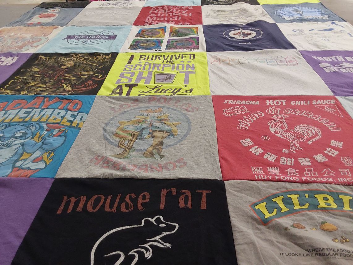 T-shirt quilt with food, spicy themes by Zachary from OR