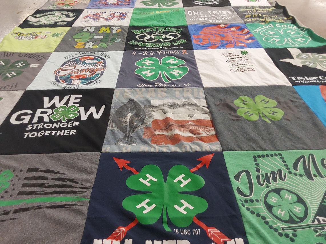 T-shirt quilt with farming, youth development themes by Karla from TX