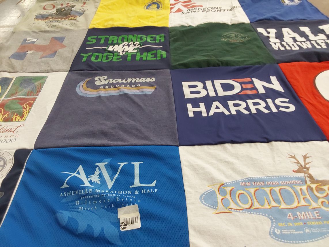 T-shirt quilt featuring asheville marathon by Stacey from NC