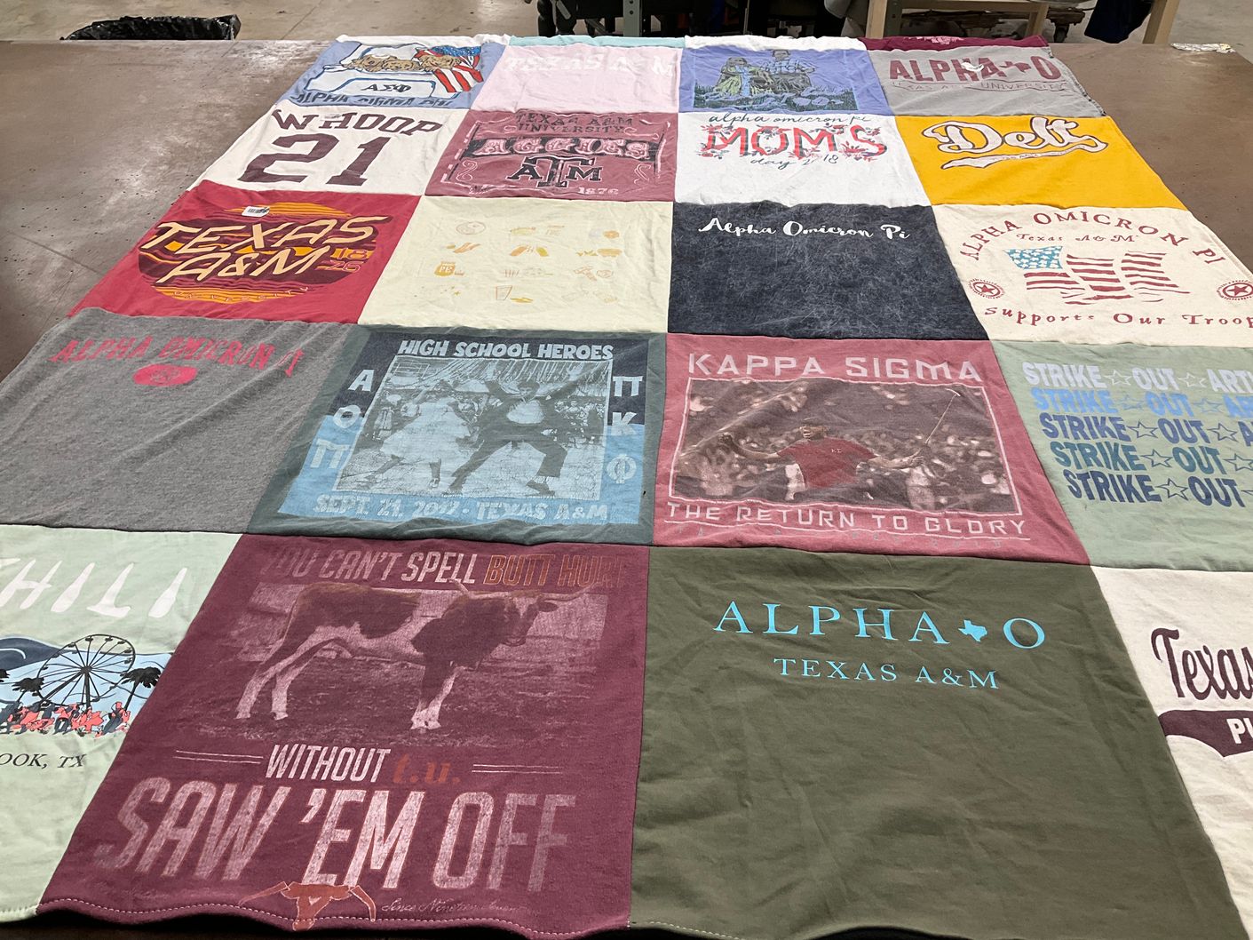T-shirt quilt from texas a&m university by Hanna from LA