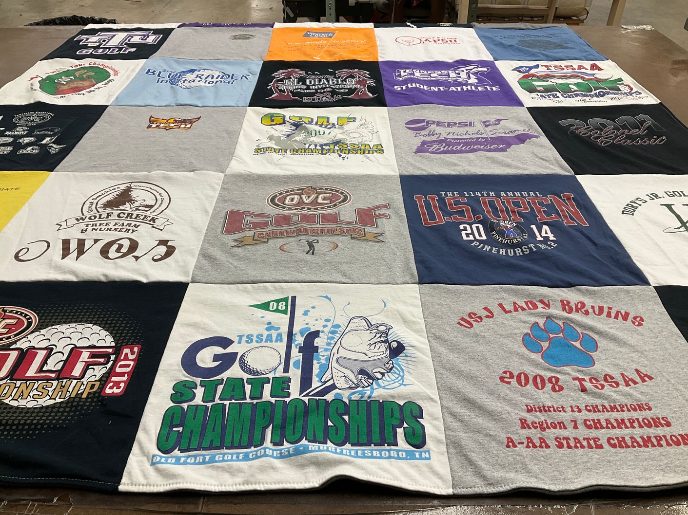 T-shirt quilt featuring usj lady bruins by Cynthia from TN