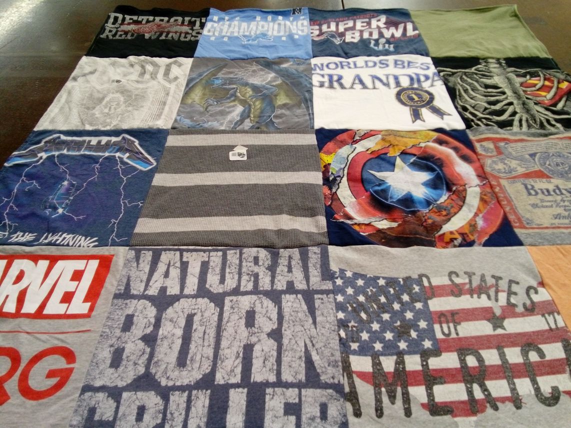 T-shirt quilt featuring detroit red wings by Tammy from MI