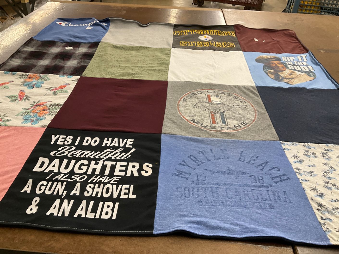 T-shirt quilt featuring pittsburgh steelers by Joanne from PA
